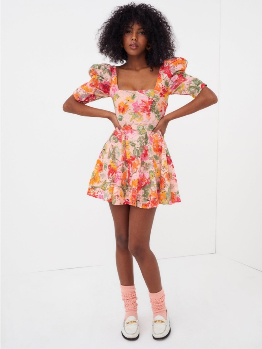 For Love and Lemons Dascha Puff Sleeve Mini Dress